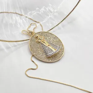 COLAR MEDALHA CRAVEJADA NOSSA SENHORA DE APARECIDA