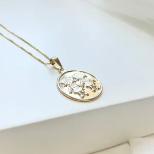 COLAR MEDALHA 2,5CM 2 MENINAS ALTO RELEVO - VENEZIANA 50CM