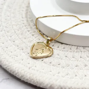 COLAR MEDALHA CORAÇÃO 1,8CM - 1 MENINO - VENEZIANA 45CM