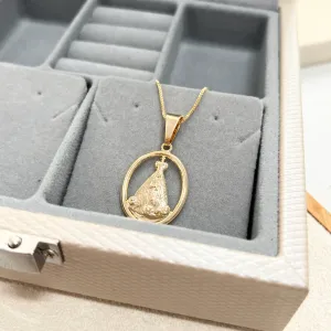COLAR PINGENTE NOSSA SENHORA DE APARECIDA 2,5CM