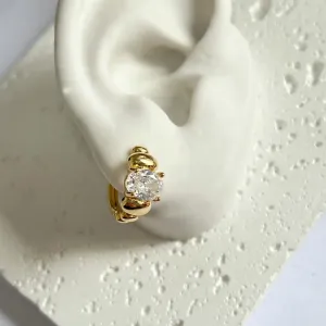 BRINCO ARGOLA ARTICULADA COM 1 ZIRCONIA OVAL