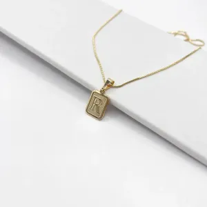 COLAR PINGENTE MINI 1X1 MEDALHA DE LETRA - R