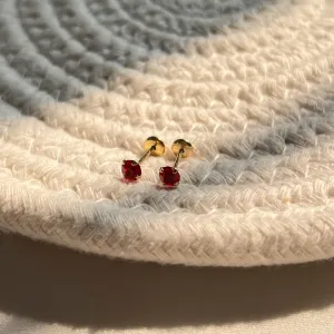 BRINCO PONTO DE LUZ VERMELHO 4MM COM TARRACHA BABY