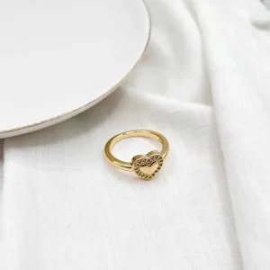 ANEL CORAÇÃO CRAVEJADO