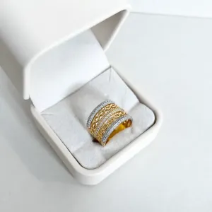 ANEL LARGO MICRO ZIRCONIA E ARO DE ELOS
