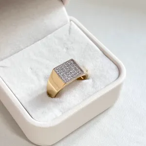 ANEL QUADRADO RETO EM MICRO ZIRCONIAS