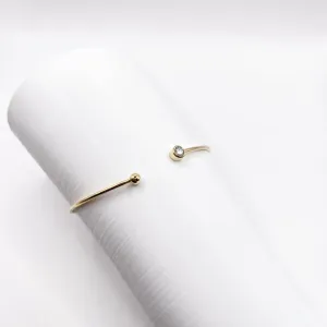 BRACELETE ABERTO PONTO DE LUZ E BOLA NAS PONTAS