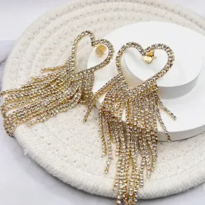 BRINCO CORAÇÃO FRANJA STRASS