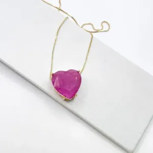 COLAR CORAÇÃO ROSA FUSION