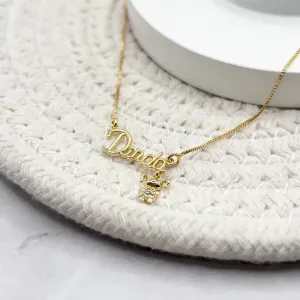 COLAR DINDA COM 1 MENINA ZIRCONIA CRISTAL