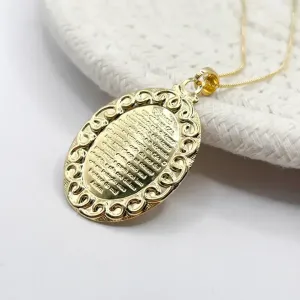 COLAR MEDALHA 3,5CM - ORAÇÃO PAI NOSSO COM DETALHES