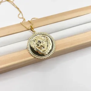 COLAR MEDALHA LEÃO 2,5CM