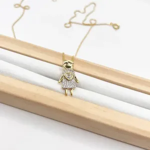 COLAR MENINO CRAVEJADO COM CORAÇÃO CRISTAL