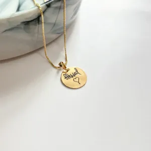 COLAR MINI MEDALHA 1,5CM BLESSED (ABENÇOADA)