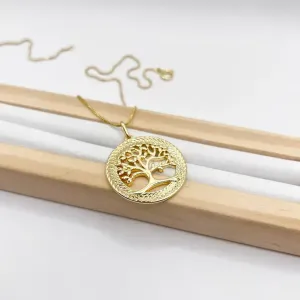 COLAR PINGENTE 2,5CM ÁRVORE DA VIDA - VENEZIANA 45CM