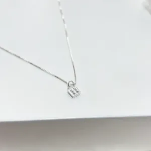 COLAR PRATA 925 PINGENTE CHUVERINHO QUADRADO