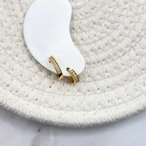 DUPLA ARGOLAS FINA ARTICULADA CRAVAÇÃO EM FLOR