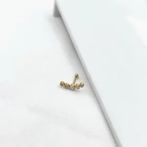 PIERCING EM AÇO INOX/TUGSTÊNIO PARA FURO - 5 PEDRINHAS