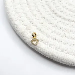 PINGENTE (CHARMS) MINI CORAÇÃO CRAVEJADO E VAZADO