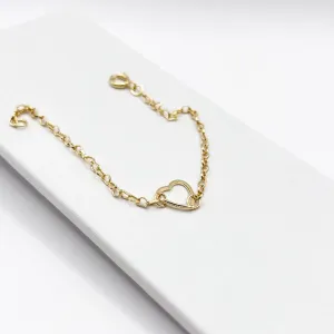 PULSEIRA INFANTIL COM CORAÇÃO VAZADO