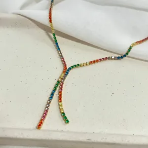 COLAR RIVIERA GRAVATINHA ZIRCONIA COLORIDA