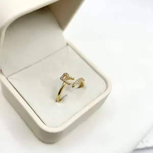 ANEL AJUSTÁVEL DE LETRA CRAVEJADO - R