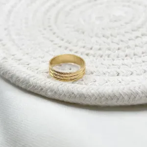ANEL ALIANÇA 3 FRISOS DIAMANTADOS