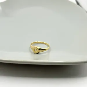ANEL CORAÇÃO COM 1 PEDINHA