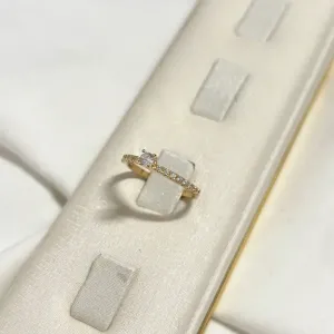 ANEL SOLITÁRIO NOIVADO CRAVEJADO  - PEDRA 3MM