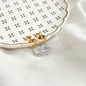 BRINCO ZIRCONIA REDONDA 10MM PENDURADA