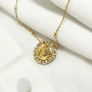 COLAR BOLINHAS COM MEDALHA NOSSA SENHORA