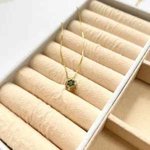 COLAR BOTÃO COM FLOR DE ZIRCONIA