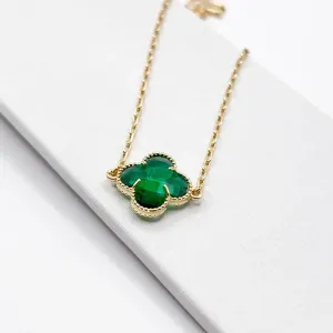 COLAR CHOKER TREVO VERDE ESMERALDA