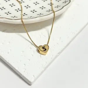 COLAR CORAÇÃO 0.9MM COM LETRA E DETALHE EM PRETO - S