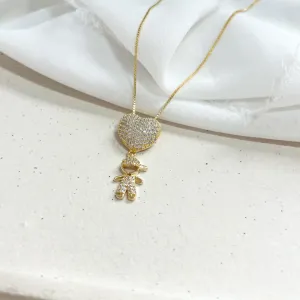 COLAR CORAÇÃO COM 1 MENINO CRAVEJADOS - VENEZIANA 50CM