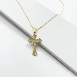 COLAR CRUZ CRAVEJADA 3CM - VENEZIANA 45CM