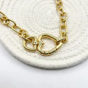 COLAR ELOS COM MOSQUETÃO CORAÇÃO 50CM