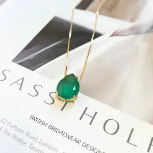 COLAR GARGANTILHA COM GOTA VERDE
