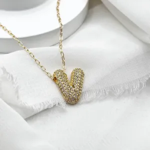 COLAR LETRA BUBBLE CRAVEJADA 2,5CM 50CM - V