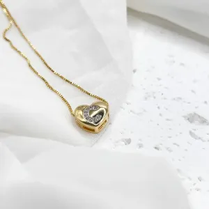 COLAR LETRA CORAÇÃO 1CM COM LETRA CRAVEJADA - C