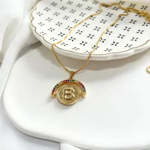 COLAR LETRA GIRATÓRIA ZIRCONIA COLORIDA - B