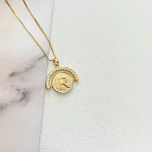 COLAR LETRA GIRATÓRIA ZIRCONIA CRISTAL - R