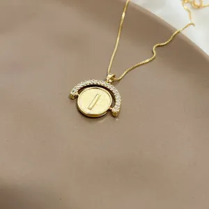 COLAR LETRA GIRATÓRIA ZIRCONIA CRISTAL - i