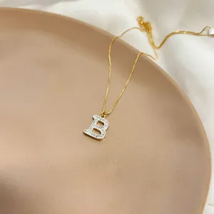 COLAR LETRA MICRO ZIRCONIA - B