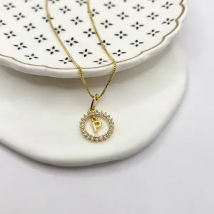 COLAR MANDALA CRISTAL COM PINGENTE DE LETRA - P