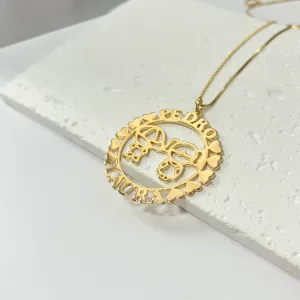 COLAR MANDALA DOIS NOME E 2 BONECOS - PEDRO E LAURA