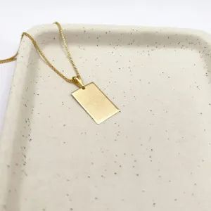 COLAR MEDALHA 1X2CM PARA GRAVAÇÃO GRANITADA - 60CM