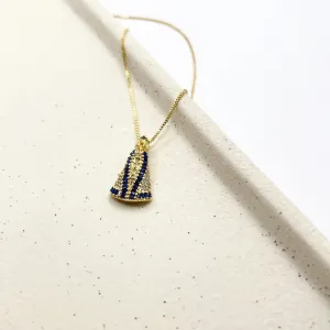 COLAR NOSSA SENHORA COM DETALHE EM BAGUETE
