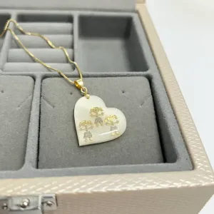 COLAR PINGENTE CORAÇÃO 3MM EM ACRÍLICO - 3 MENINAS