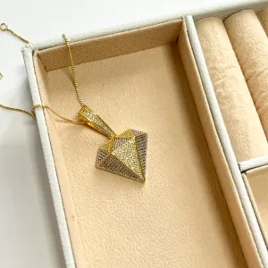 COLAR PINGENTE DIAMANTE MICRO ZIRCONIAS
